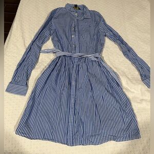 Polo Ralph Lauren Blue and White Striped Dress